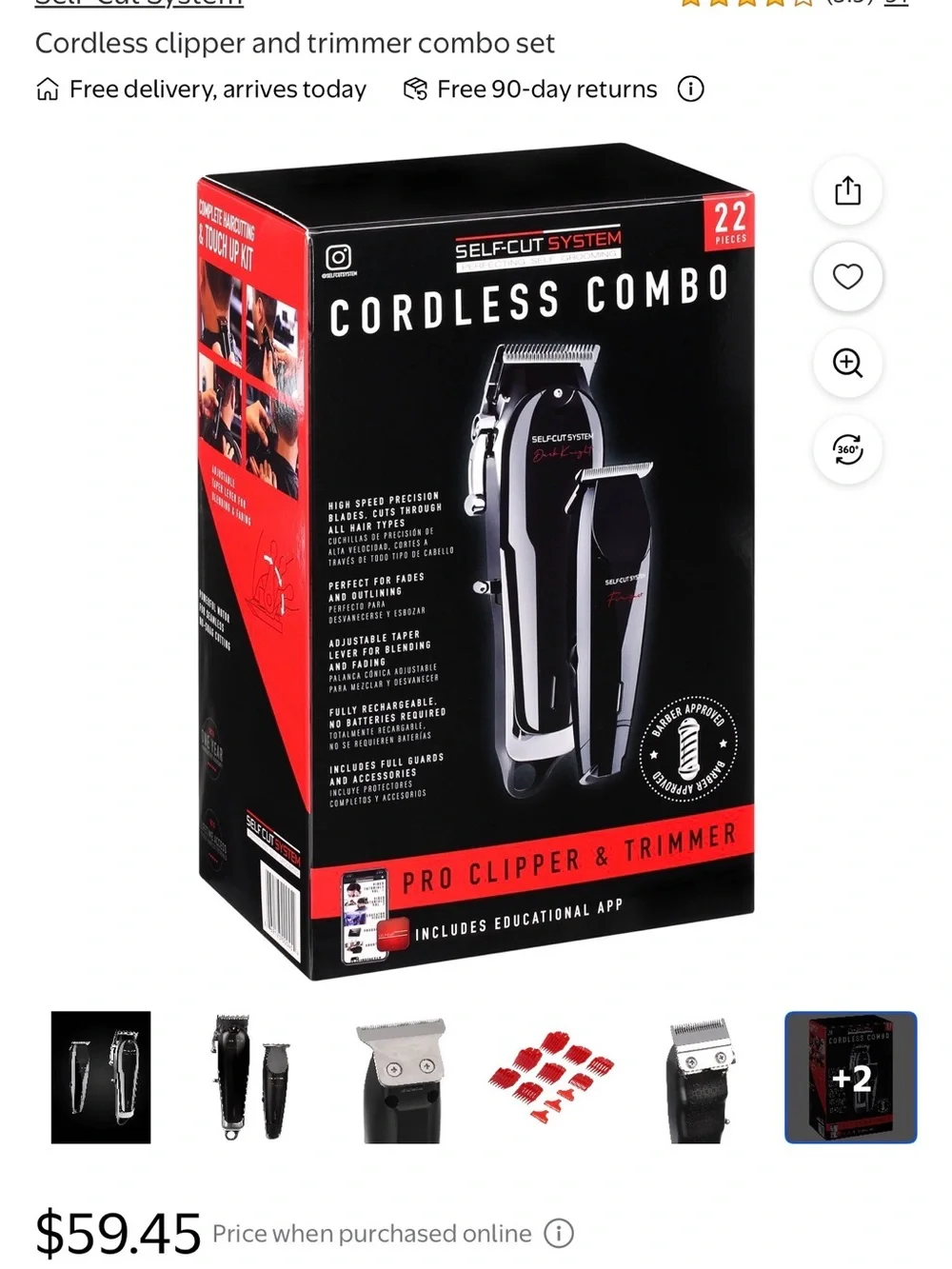 Self-Cut System Cordless clipper and trimmer combo set-22 pieces